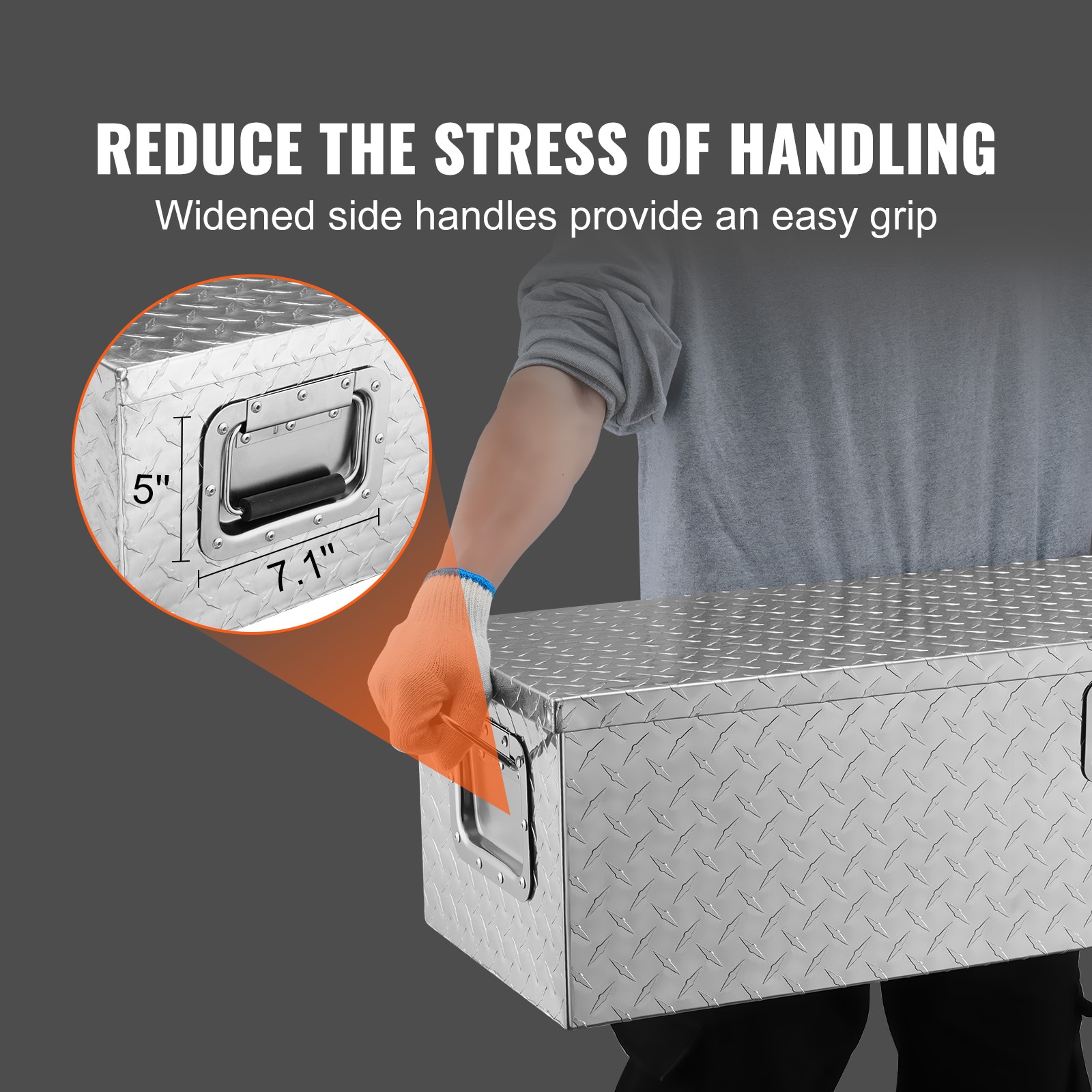 Heavy Duty Aluminium Truck Bed Tool Box With Lock And Side Handles_voghion.com